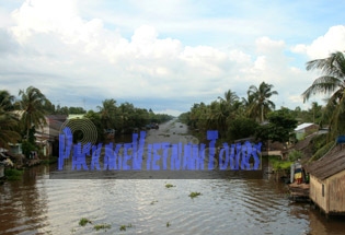L'affluent du fleuve Mékong de Kien Giang L'affluent du fleuve Mékong de Kien Giang