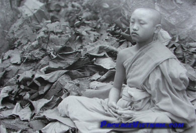 A monk in meditation A monk in meditation