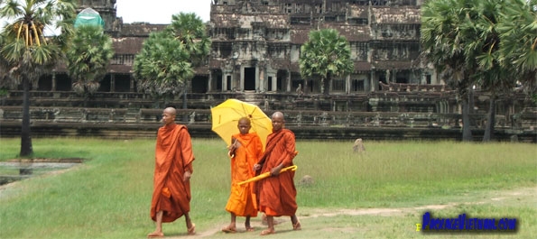 Monks at Angkor Wat Monks at Angkor Wat
