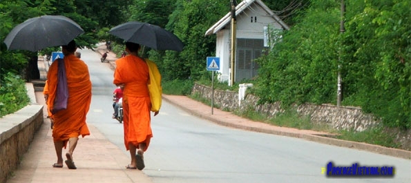 Traffic-free street of Luang Prabang Traffic-free street of Luang Prabang
