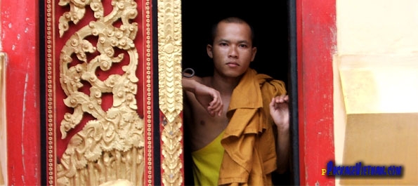 A monk in Vientiane A monk in Vientiane