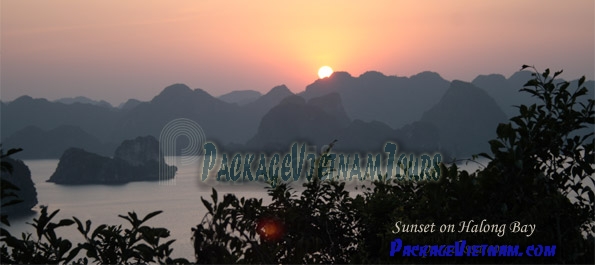 Sunset on Halong Bay Vietnam Sunset on Halong Bay Vietnam