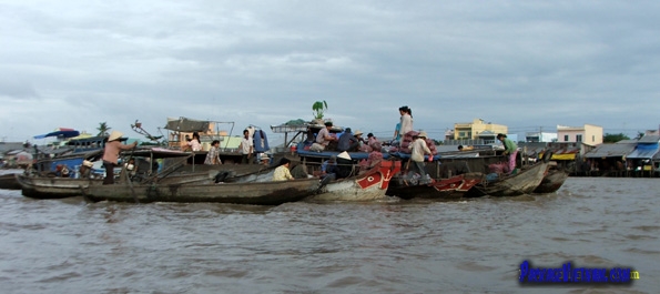 Boats on the Mekong River Boats on the Mekong River
